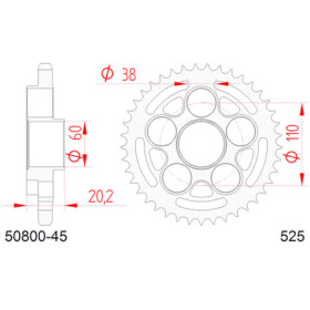 545061045A.jpg Corona afam in acciaio p525 - z45 (dis.50610)
