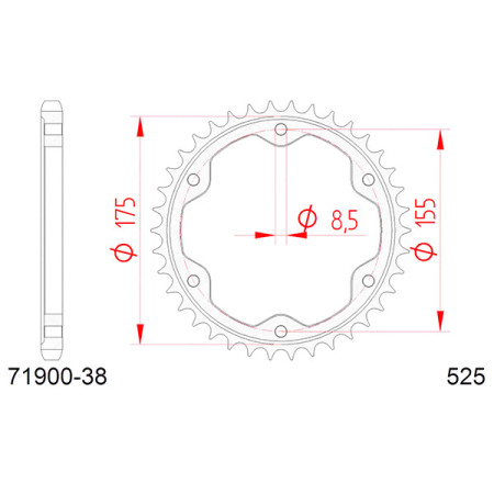 547190038A.jpg Corona afam in acciaio p525 - z38 (dis.71900)