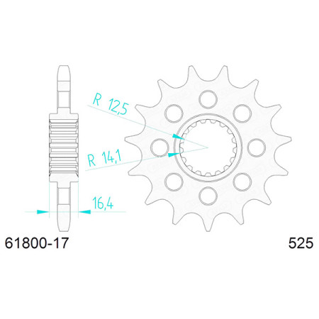547340017A.jpg Pignone afam in acciaio p525 - z17 (dis.73400)