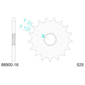 548890016A.jpg Pignone afam in acciaio p525 - z16 (dis.88900)