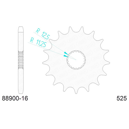 548890016A.jpg Pignone afam in acciaio p525 - z16 (dis.88900)