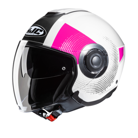 I40VISIONROSA.png CASCO JET HJC I40N PYLE BIANCO/FUCSIA MC8