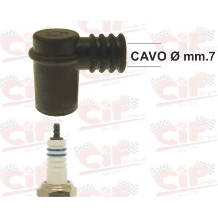 9125N.jpg ATTACCO CANDELA FILETTO MM. 4 IN GOMMA NERO X CAV