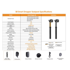 sk-s8-309-175-b.jpg Seekrun - REGGISELLA TELESCOPICO WIERELESS 30.9 mm 175 mm - S8 Smart Dropper, comando flat bar MTB - NERO