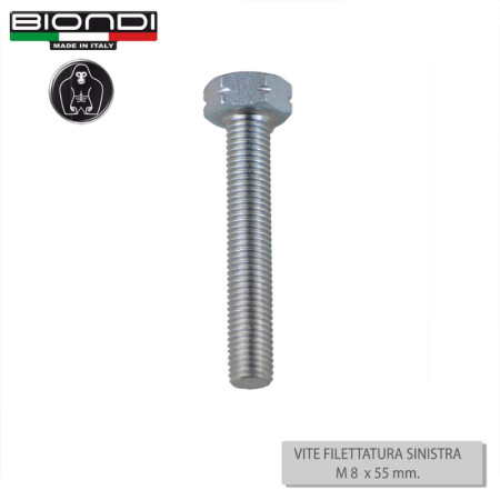 VITE FILETTATURA SINISTRA, TESTA ESAGONALE, M8, 8
