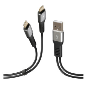 38698-S-03.jpg CAVO CON DOPPIO CONNETTORE, USB   APPLE 8 PIN - 100 CM - NERO