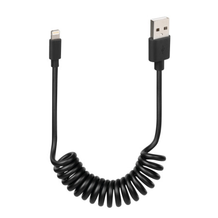 38701-C-01.jpg CAVO A SPIRALE USB   APPLE 8 PIN - 100 CM - NERO