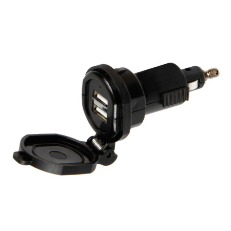 38882-S-02.jpg DIN-TECH, CARICABATTERIA DIN 2 PORTE USB - FAST CHARGE - 2700 MA  - 12/32V